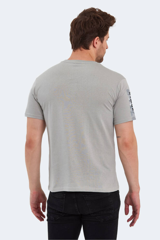 Slazenger PADERAU IN Erkek Baskılı Taş Gri Tişört