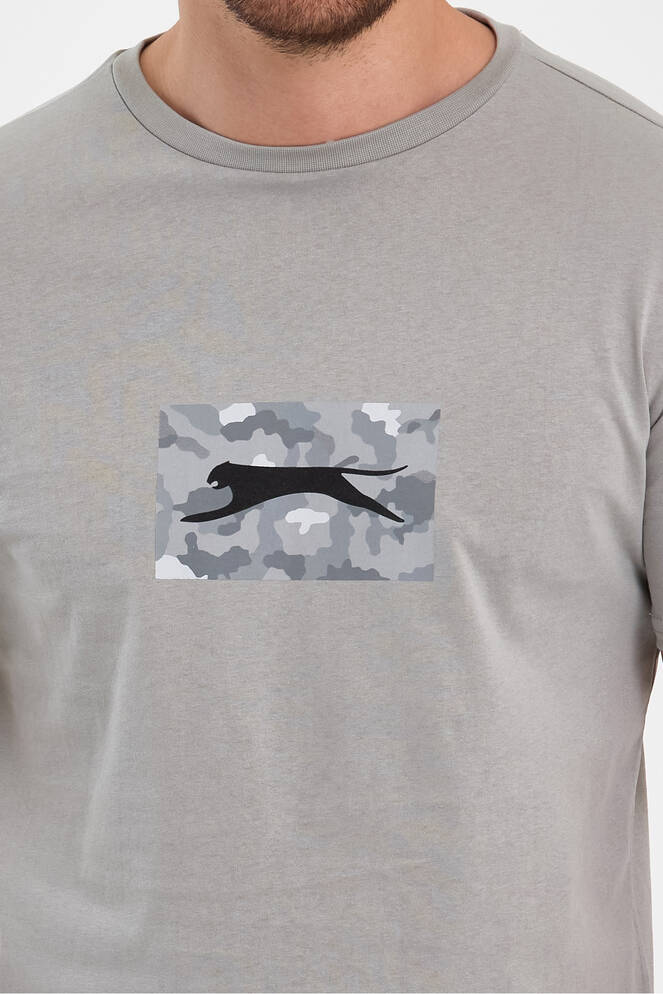 Slazenger PADERAU IN Erkek Baskılı Taş Gri Tişört