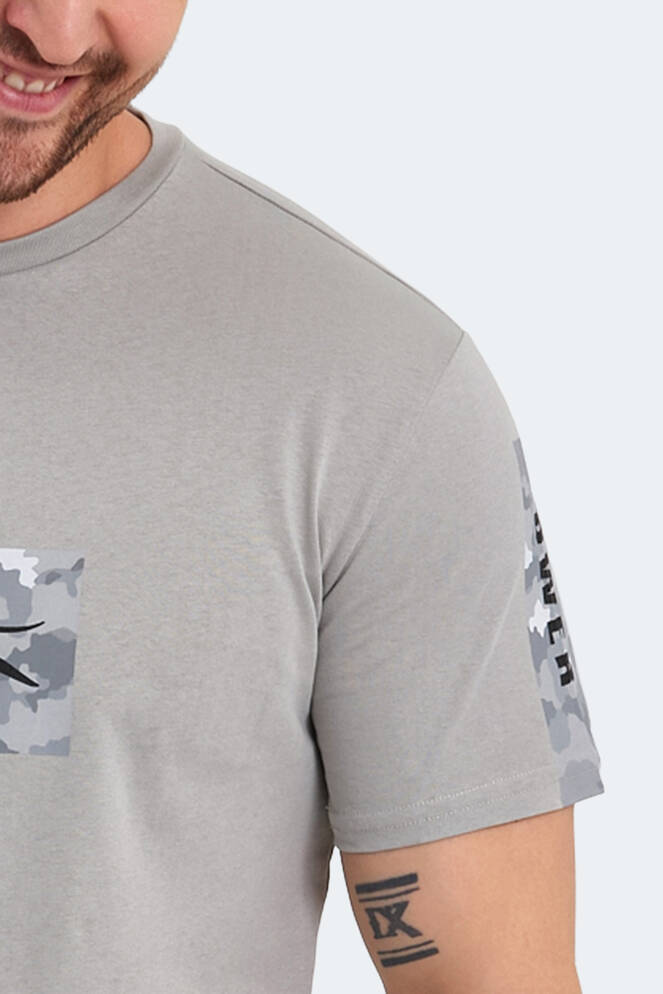 Slazenger PADERAU IN Erkek Baskılı Taş Gri Tişört