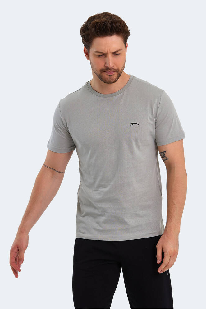 Slazenger PAINT I Erkek Baskılı Gri Tişört