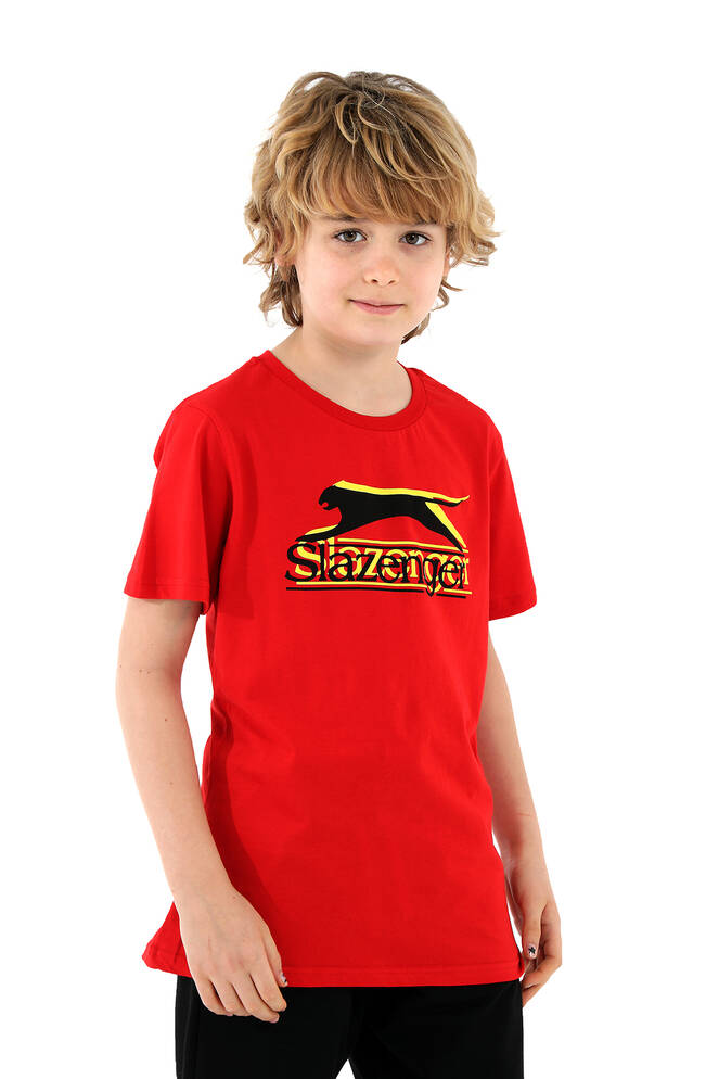 Slazenger PALLE Erkek Çocuk Kısa Kollu T-Shirt Kırmızı