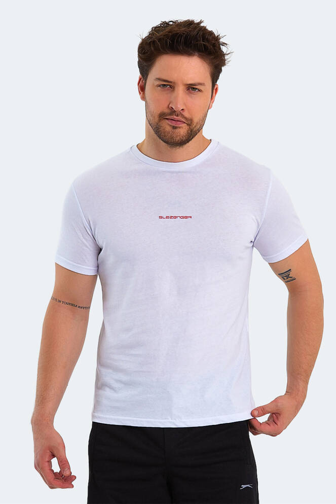 Slazenger PATSY IN Erkek Baskılı Beyaz Tişört