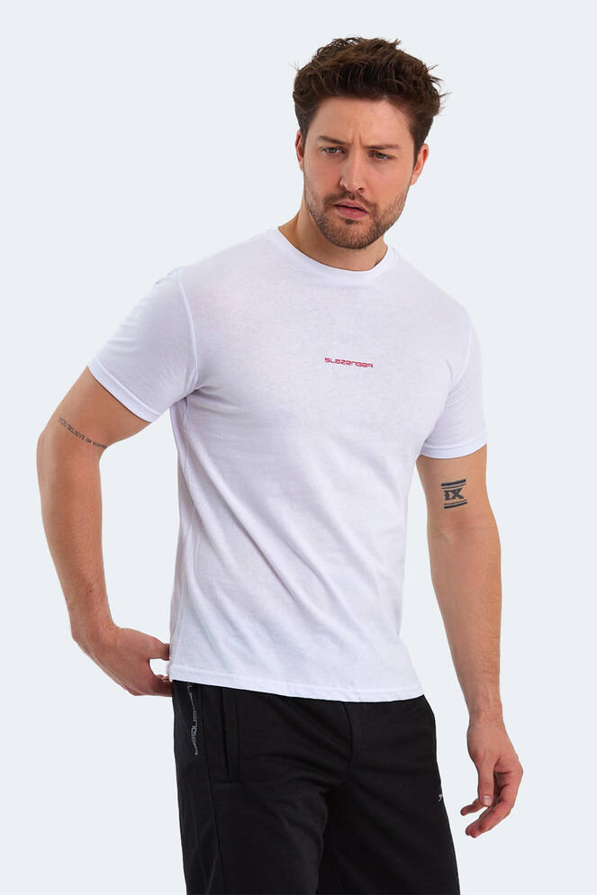 Slazenger PATSY IN Erkek Baskılı Beyaz Tişört