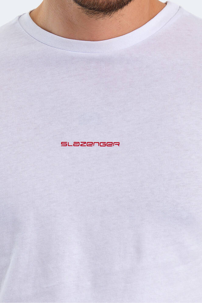 Slazenger PATSY IN Erkek Baskılı Beyaz Tişört