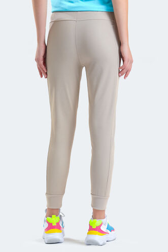 Slazenger PENELOPE IN Kadın Fermuar Cepli Slim Fit Bej Eşofman Altı - Thumbnail
