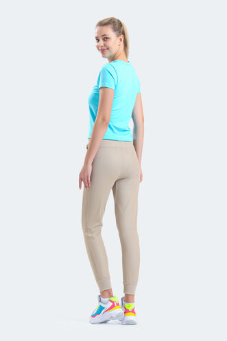 Slazenger PENELOPE IN Kadın Fermuar Cepli Slim Fit Bej Eşofman Altı - Thumbnail