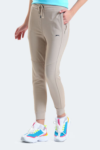 Slazenger PENELOPE IN Kadın Fermuar Cepli Slim Fit Bej Eşofman Altı - Thumbnail
