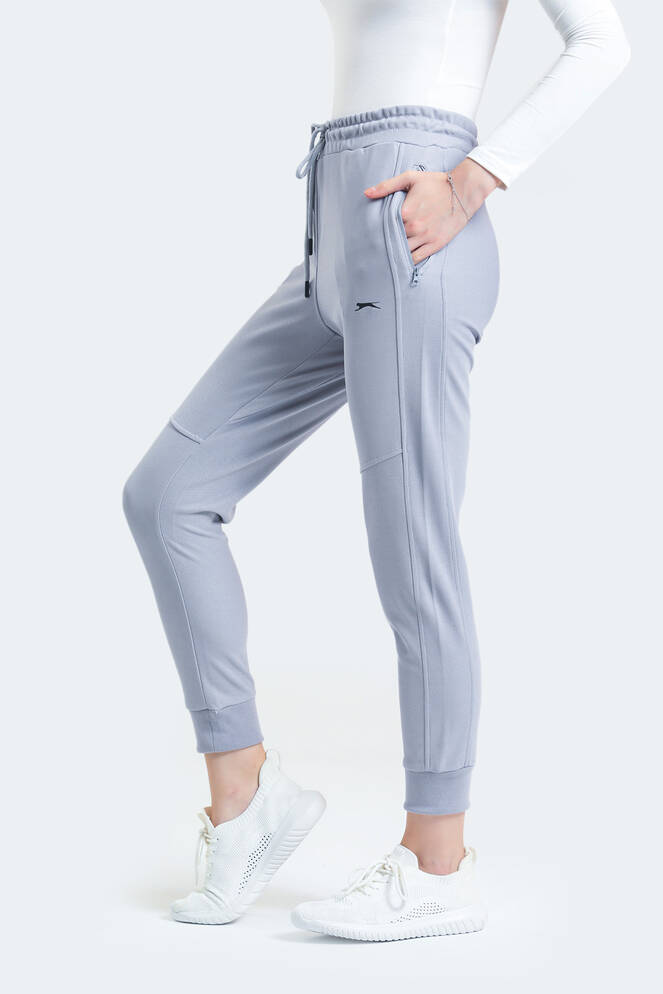 Slazenger PENELOPE IN Kadın Fermuar Cepli Slim Fit Gri Eşofman Altı