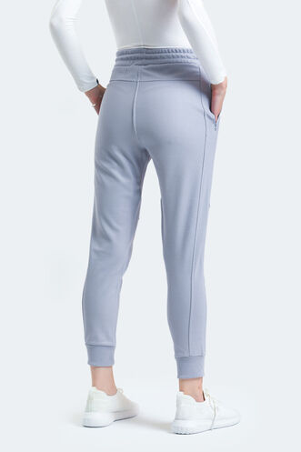 Slazenger PENELOPE IN Kadın Fermuar Cepli Slim Fit Gri Eşofman Altı - Thumbnail