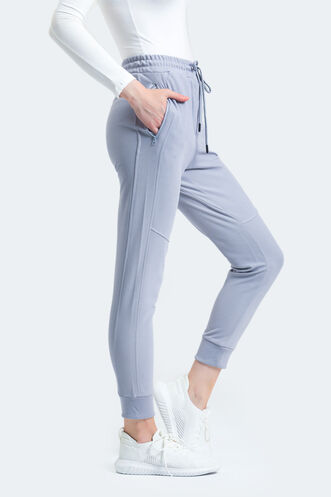 Slazenger PENELOPE IN Kadın Fermuar Cepli Slim Fit Gri Eşofman Altı - Thumbnail