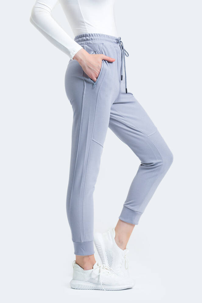 Slazenger PENELOPE IN Kadın Fermuar Cepli Slim Fit Gri Eşofman Altı