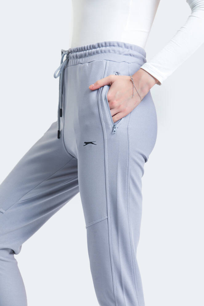 Slazenger PENELOPE IN Kadın Fermuar Cepli Slim Fit Gri Eşofman Altı