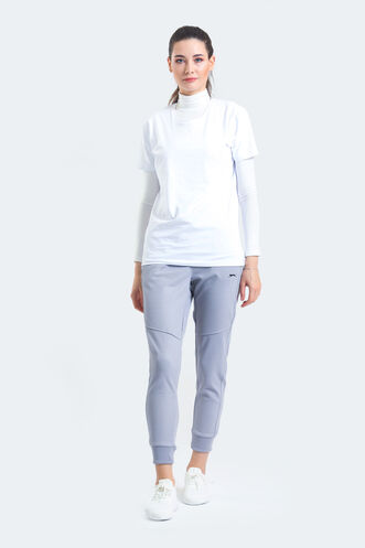 Slazenger PENELOPE IN Kadın Fermuar Cepli Slim Fit Gri Eşofman Altı - Thumbnail