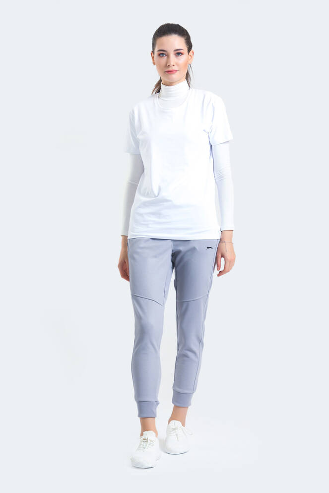 Slazenger PENELOPE IN Kadın Fermuar Cepli Slim Fit Gri Eşofman Altı