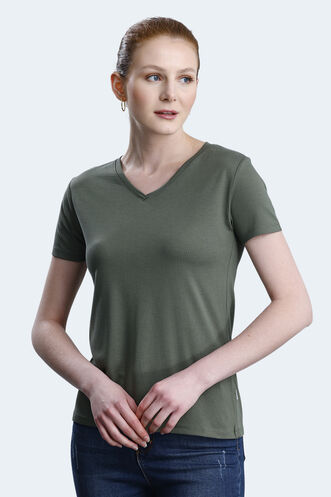 Slazenger PERICAS Women's T-shirt Khaki - Thumbnail