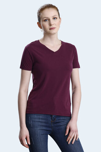 Slazenger PERICAS Women's T-shirt Burgundy - Thumbnail