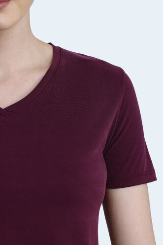 Slazenger PERICAS Women's T-shirt Burgundy - Thumbnail