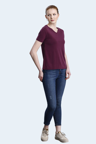 Slazenger PERICAS Women's T-shirt Burgundy - Thumbnail