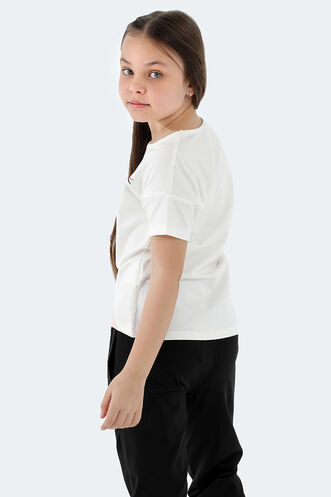 Slazenger PINA Girls Short Sleeve T-Shirt White - Thumbnail