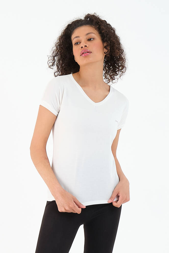 Slazenger PLAY Kadın Kısa Kollu T-Shirt Ekru