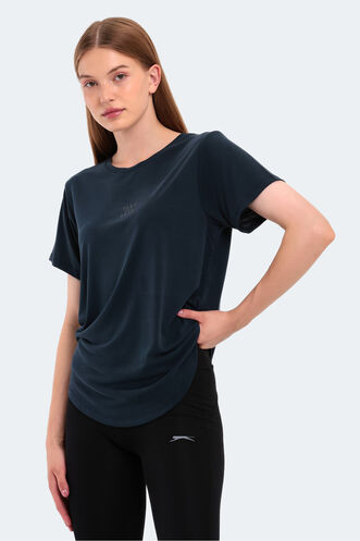 Slazenger PLUS Kadın Kısa Kollu T-Shirt Lacivert - Thumbnail