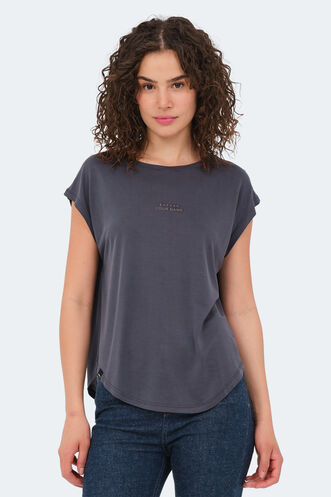 Slazenger - Slazenger POLINA Kadın Kısa Kollu T-Shirt Koyu Gri