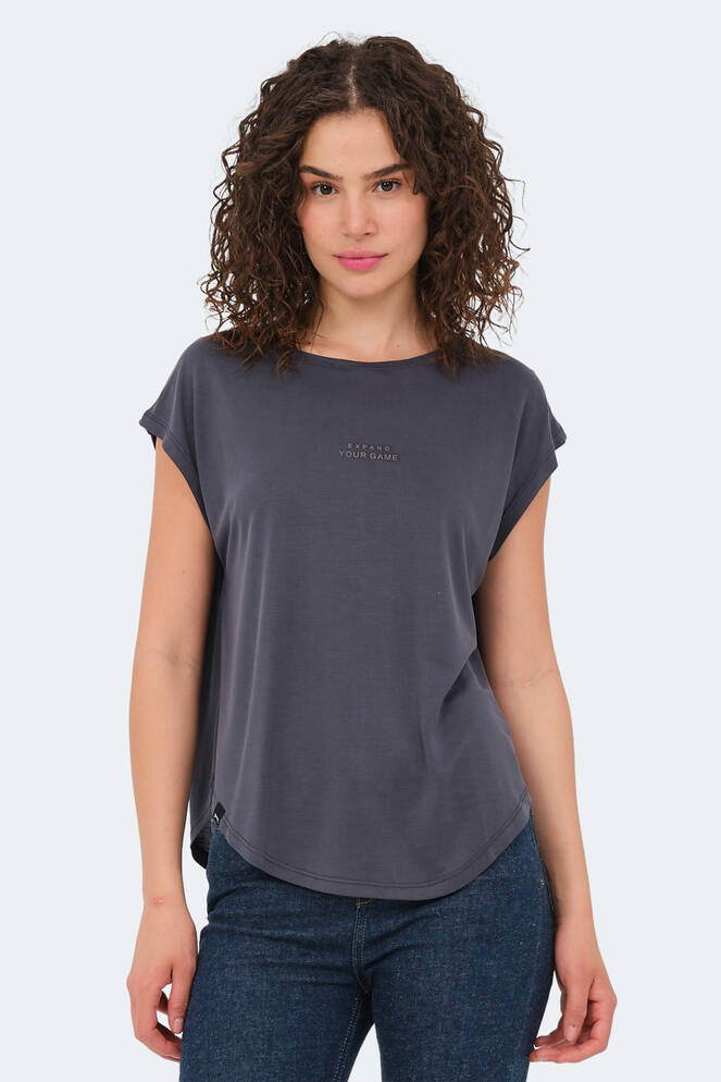 Slazenger POLINA Kadın Kısa Kollu T-Shirt Koyu Gri