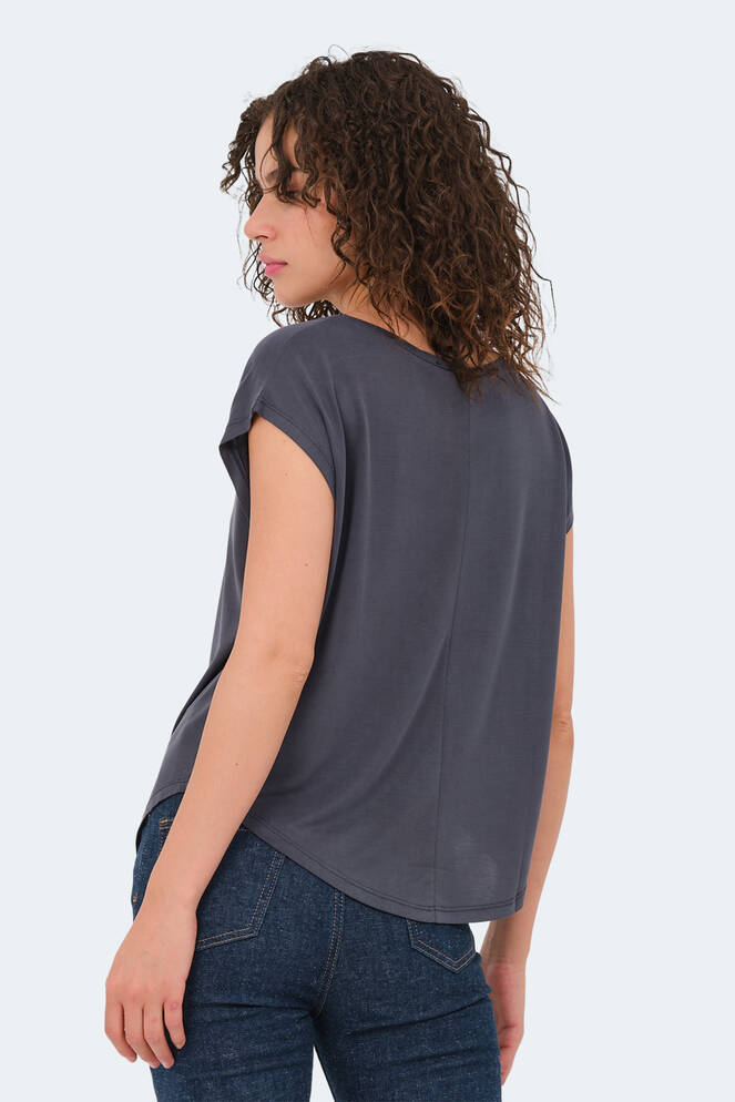 Slazenger POLINA Kadın Kısa Kollu T-Shirt Koyu Gri