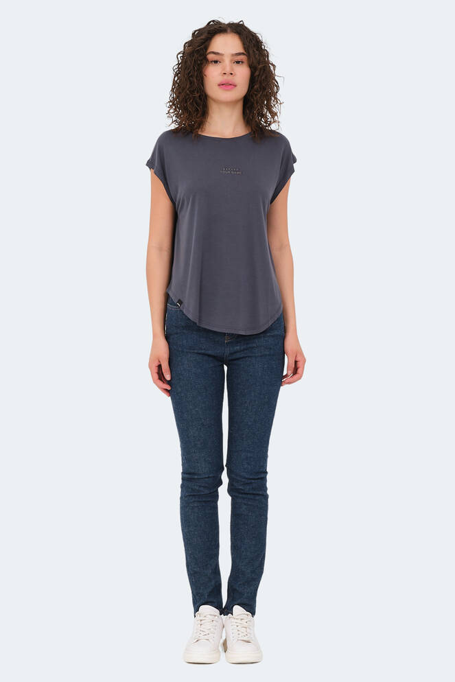 Slazenger POLINA Kadın Kısa Kollu T-Shirt Koyu Gri