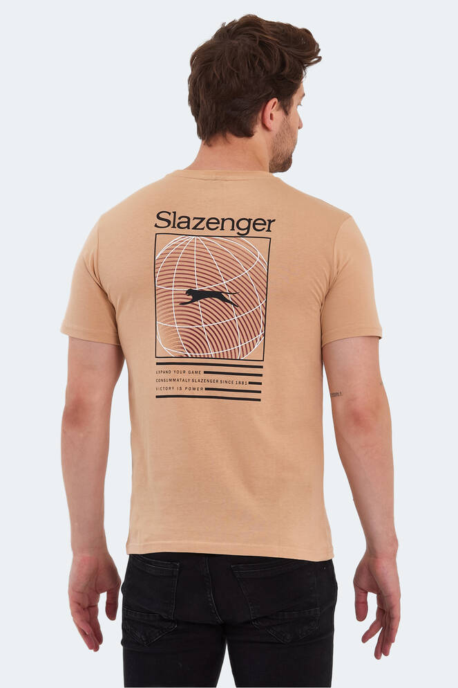 Slazenger POLL IN Erkek Baskılı Bej Tişört