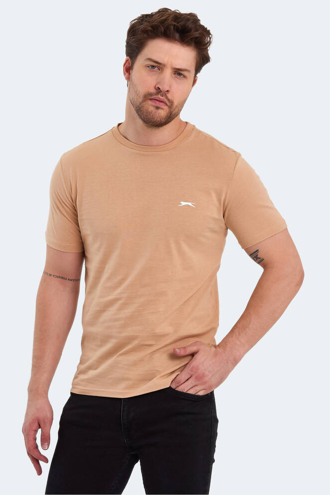 Slazenger POLL IN Erkek Baskılı Bej Tişört
