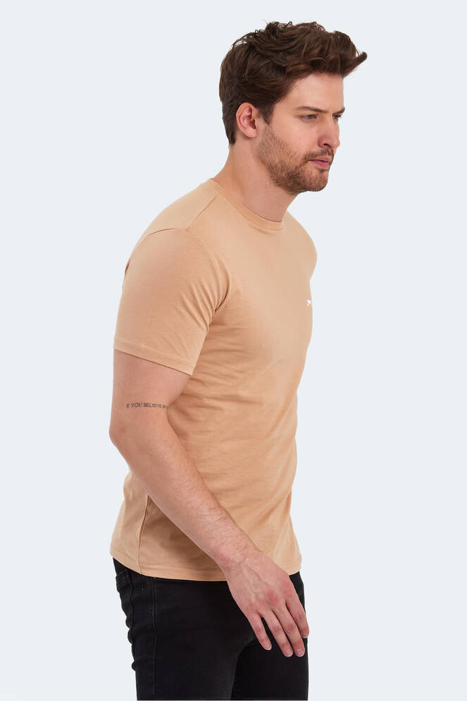 Slazenger POLL IN Erkek Baskılı Bej Tişört