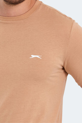 Slazenger POLL IN Erkek Baskılı Bej Tişört - Thumbnail