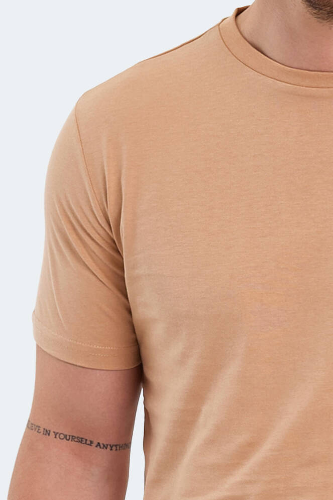 Slazenger POLL IN Erkek Baskılı Bej Tişört
