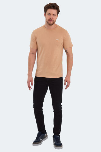 Slazenger POLL IN Erkek Baskılı Bej Tişört - Thumbnail