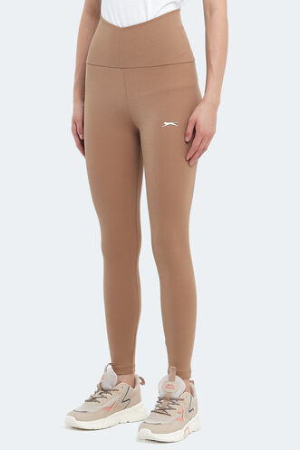 Slazenger PRANAV Women's Fitness Tights Light Brown - Thumbnail