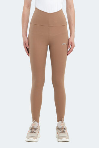 Slazenger PRANAV Women's Fitness Tights Light Brown - Thumbnail
