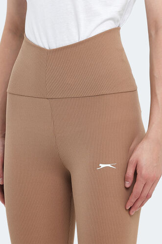 Slazenger PRANAV Women's Fitness Tights Light Brown - Thumbnail