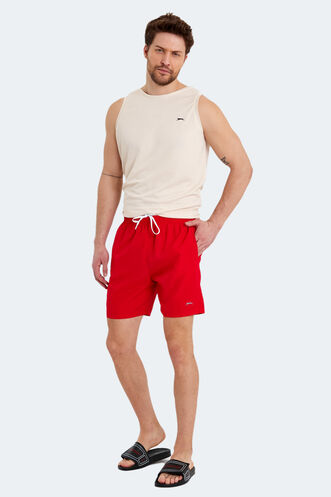 Slazenger RABI IN Erkek Cepli Deniz Şortu Kırmızı Mayo - Thumbnail