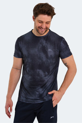 Slazenger RADZIM Erkek Tişört Siyah - Koyu Gri - Thumbnail