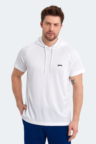 Slazenger RAGNA IN Erkek Kapüşonlu Beyaz Tişört - Thumbnail