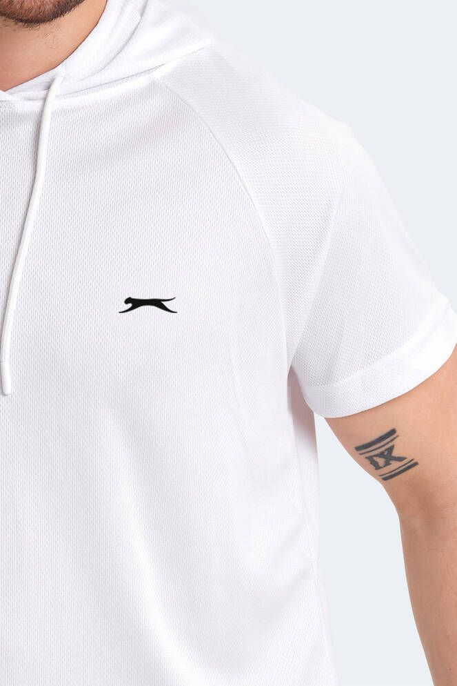 Slazenger RAGNA IN Erkek Kapüşonlu Beyaz Tişört