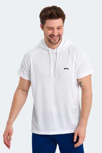 Slazenger RAGNA IN Erkek Kapüşonlu Beyaz Tişört - Thumbnail