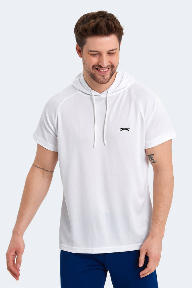 Slazenger RAGNA IN Erkek Kapüşonlu Beyaz Tişört