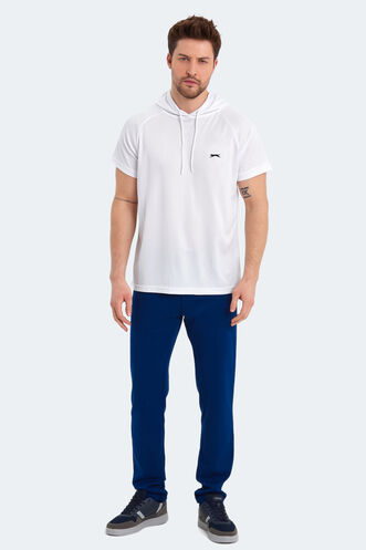 Slazenger RAGNA IN Erkek Kapüşonlu Beyaz Tişört - Thumbnail