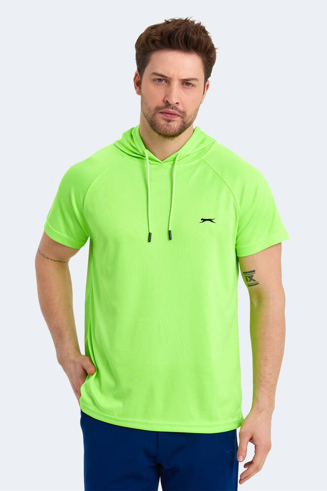 Slazenger RAGNA IN Erkek Kapüşonlu Neon Sarı Tişört
