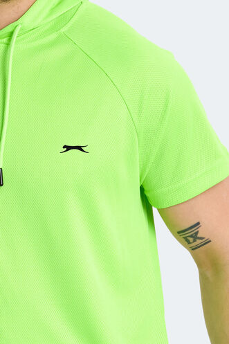Slazenger RAGNA IN Erkek Kapüşonlu Neon Sarı Tişört - Thumbnail