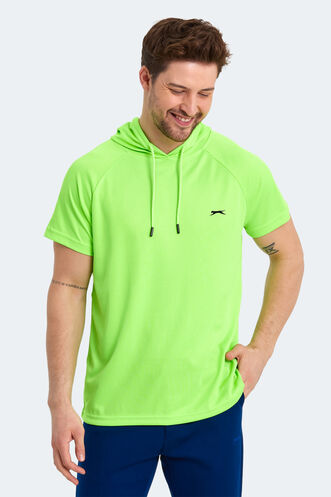 Slazenger RAGNA IN Erkek Kapüşonlu Neon Sarı Tişört - Thumbnail