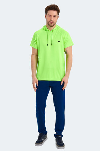 Slazenger RAGNA IN Erkek Kapüşonlu Neon Sarı Tişört - Thumbnail