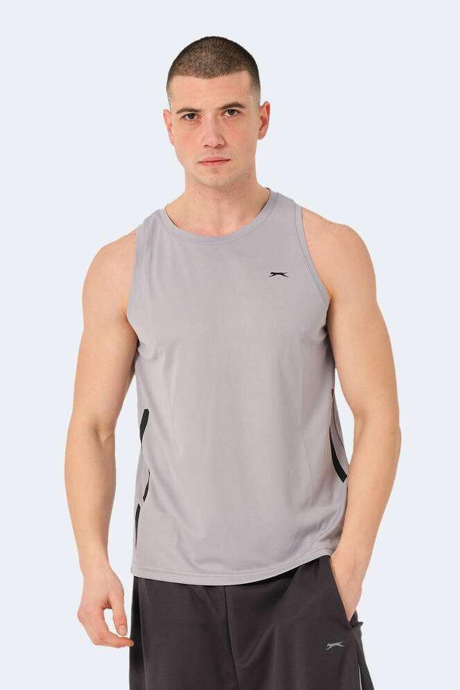 Slazenger RAIS Erkek Kolsuz Gri Tişört